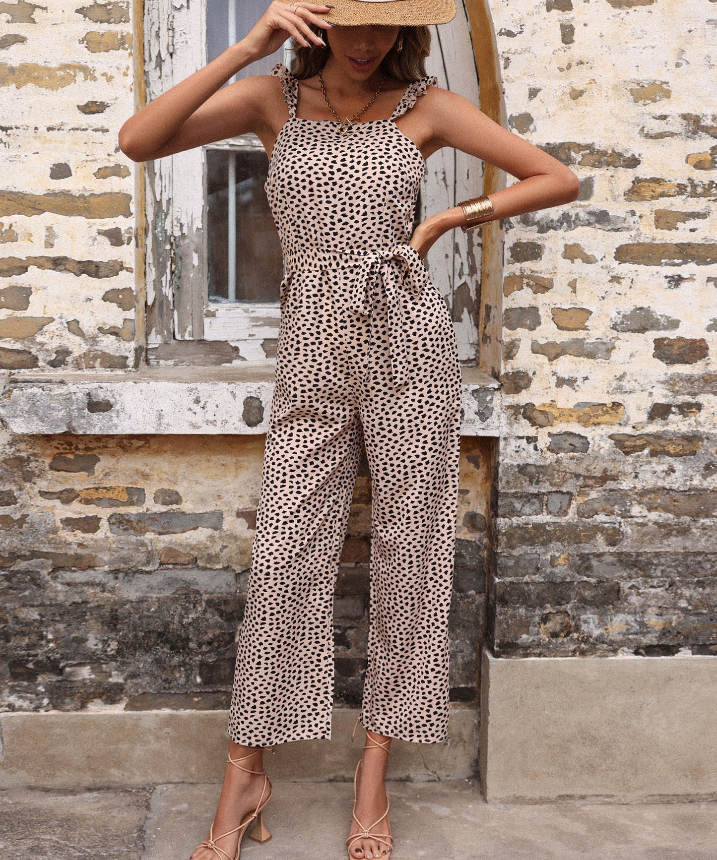 ZANIYA JUMPSUIT - KHAKI PRINT