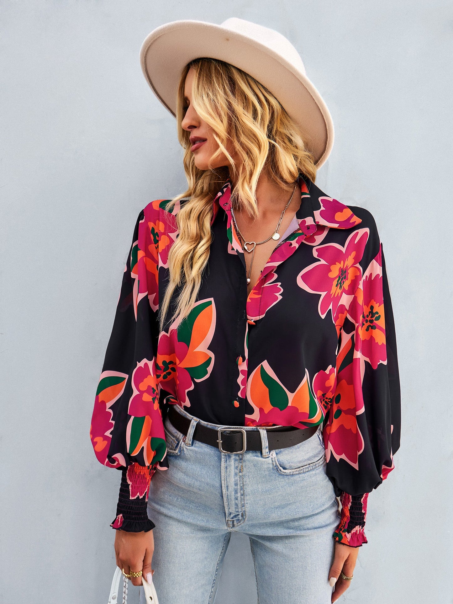 FLEETWOOD BLOUSE - BLACK FLORAL