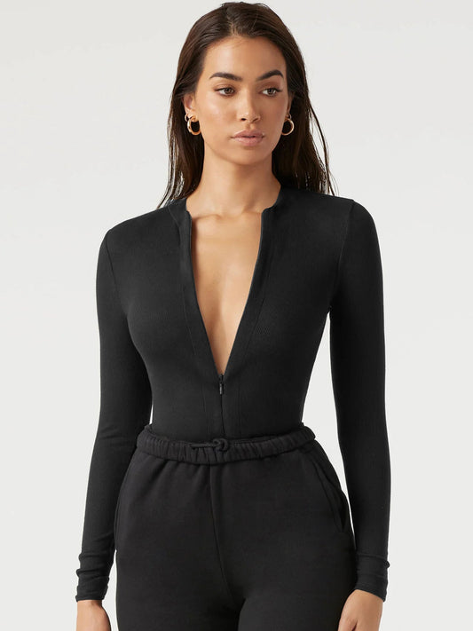 Alessandra Fitted Bodysuit - Black