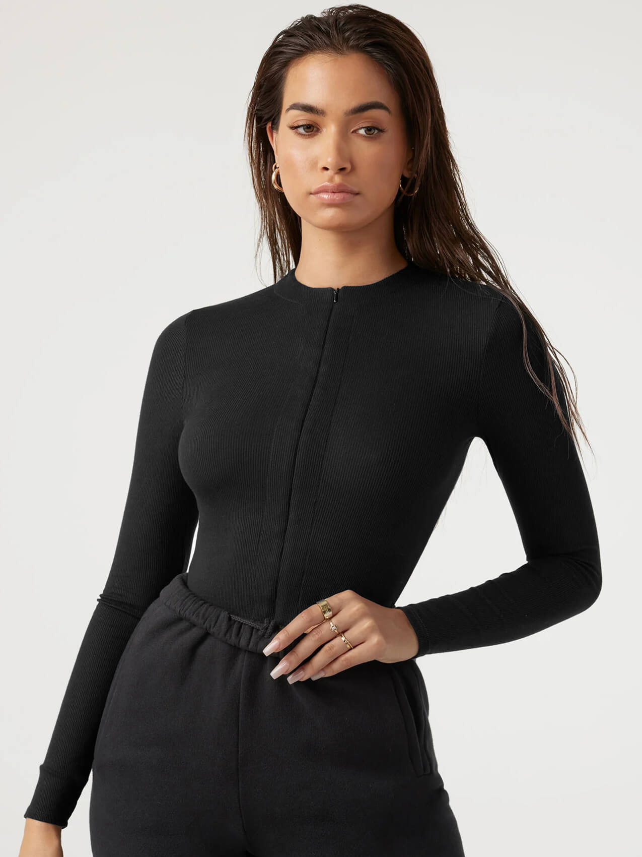 Alessandra Fitted Bodysuit - Black