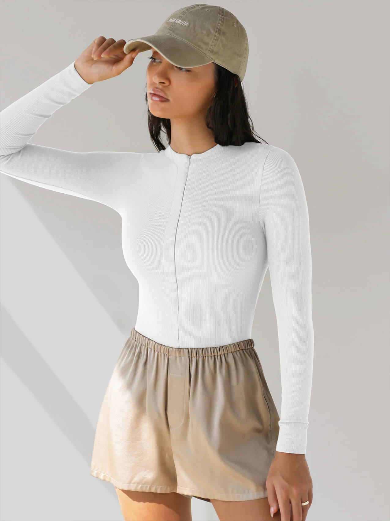 Alessandra Fitted Bodysuit - White