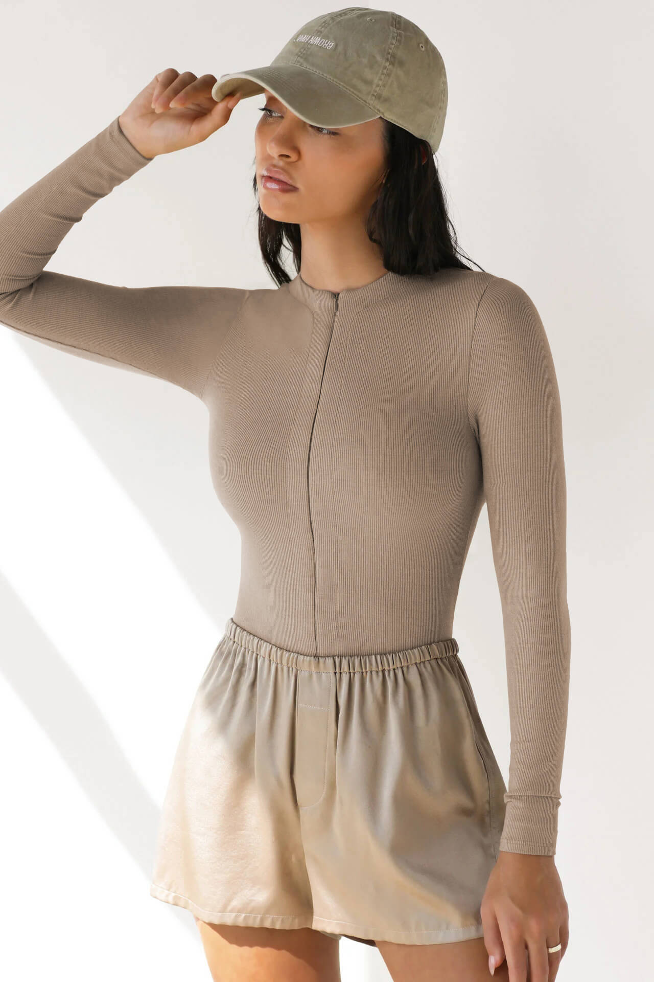 Alessandra Fitted Bodysuit - Khaki