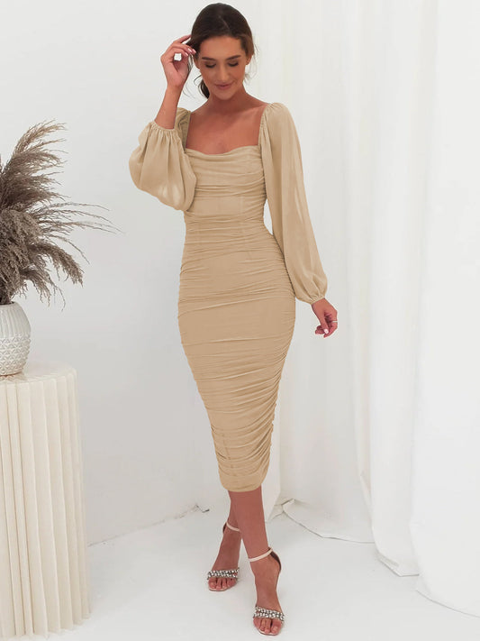 Windham Bridal Midi Dress - Taupe