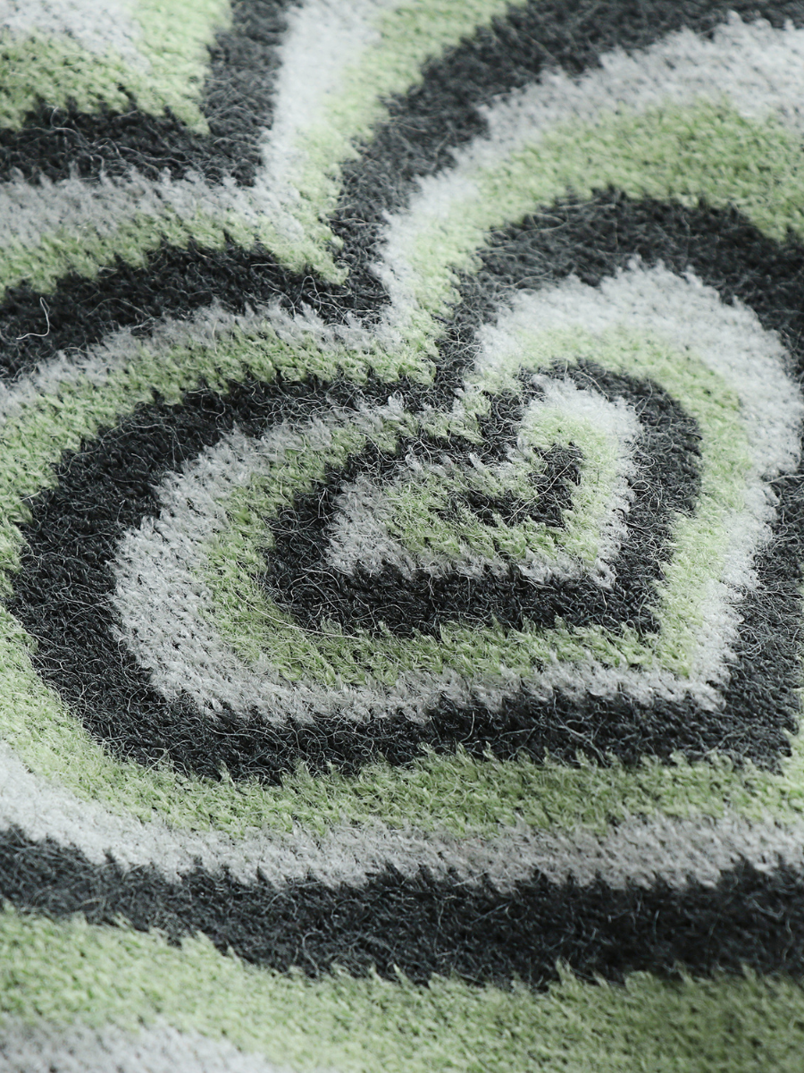 Calistally | Green Heart Ring Knit Top