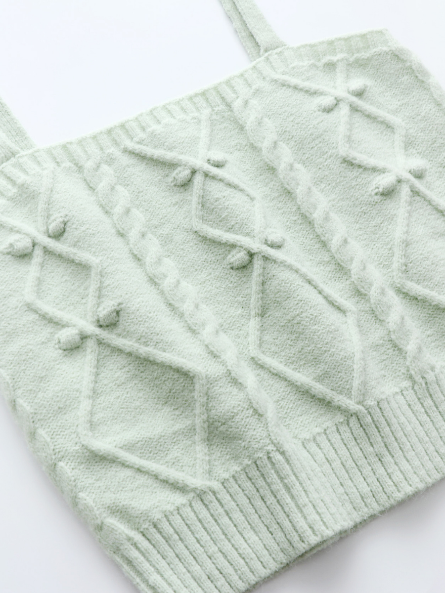 Calistally | RACHAELS Knit Cardigan Set - Green