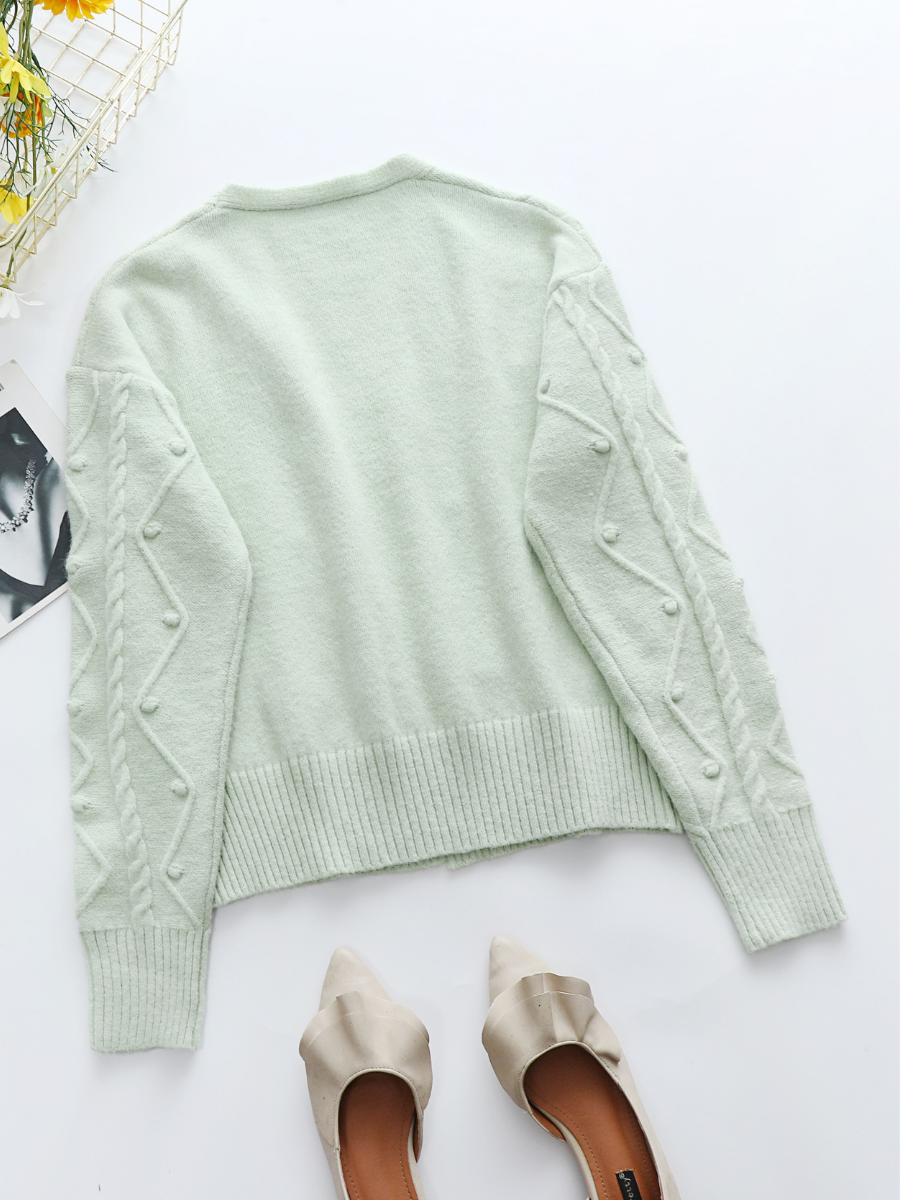 Calistally | RACHAELS Knit Cardigan Set - Green