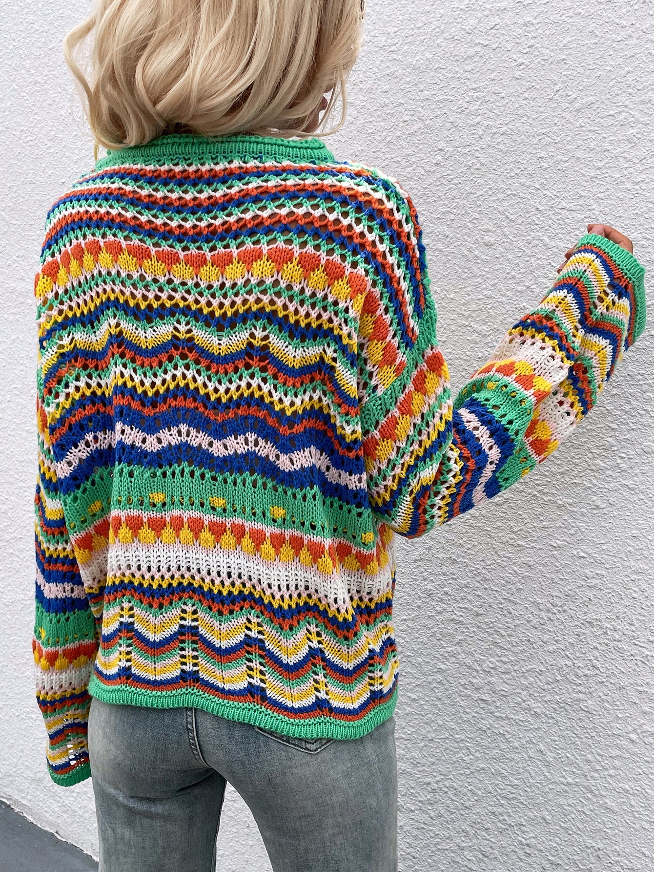 Calistally Doll | MARMO Zig Zag Crochet Knit Top - Green