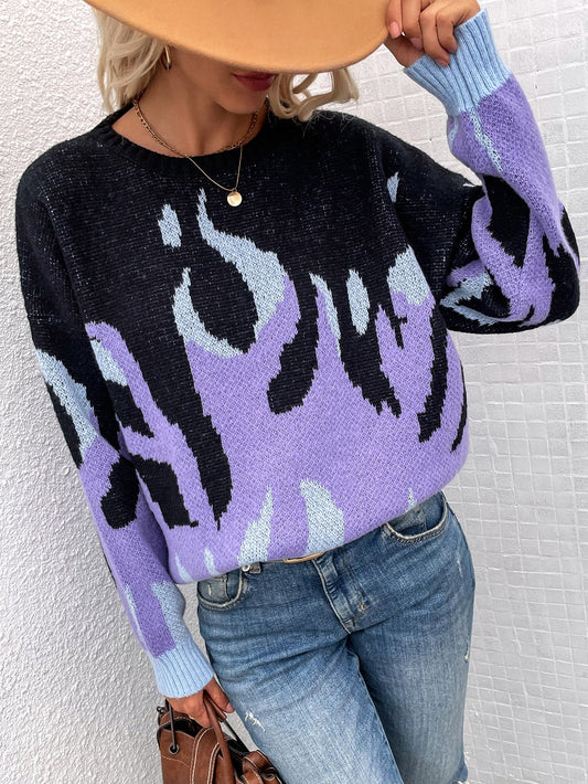 Calistally | Violet Flame Black Knit Sweater