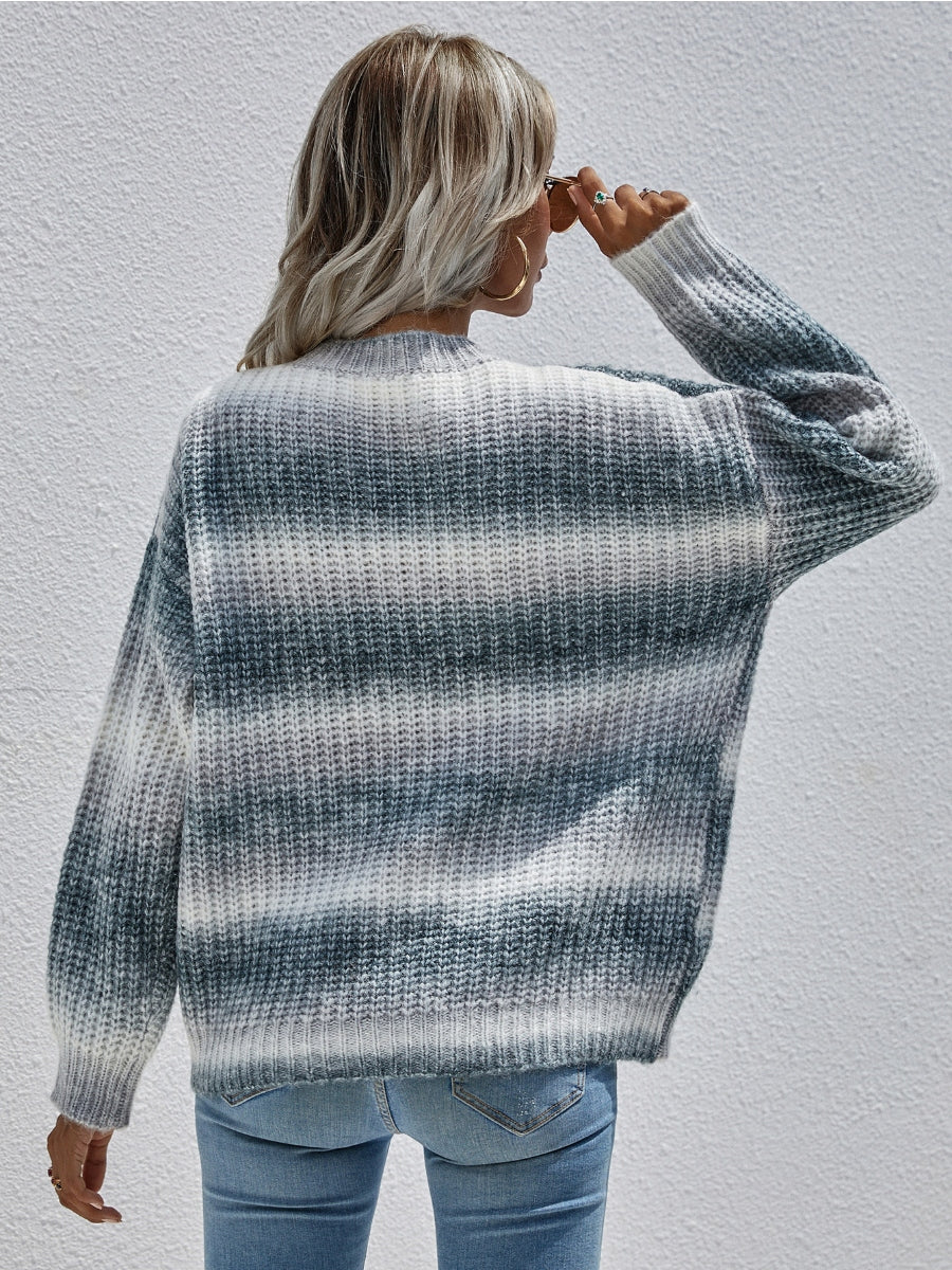 Calistally | Tie-Dye Bat-Sleeve Sweater - Grey