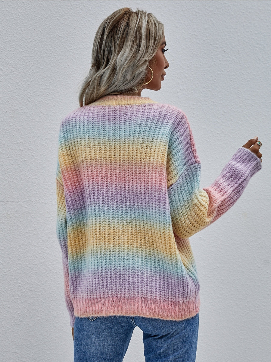Calistally | Tie-Dye Bat-Sleeve Sweater - Lilac