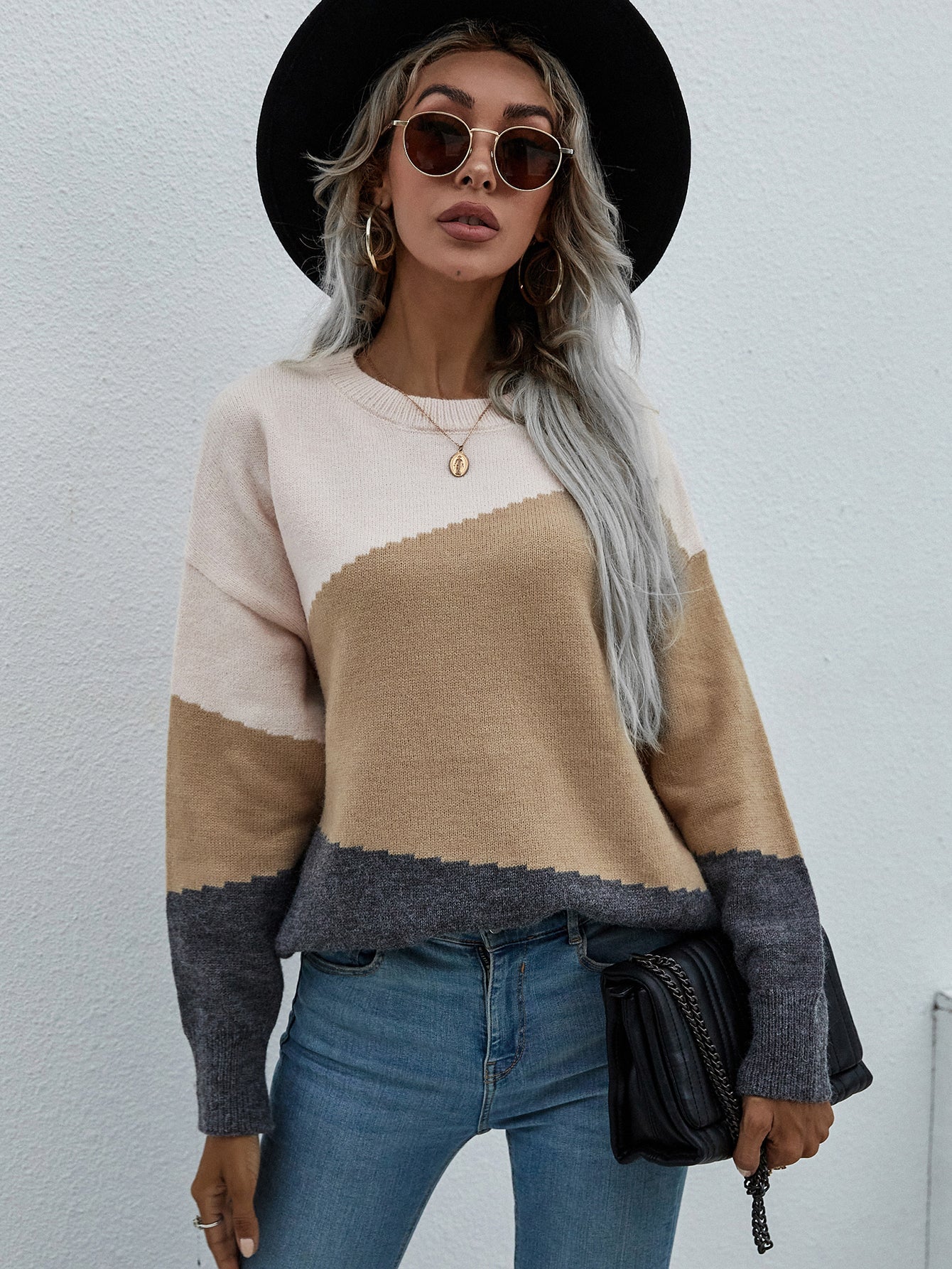 Calistally | ELMA Knit Jumper - Apricot Block