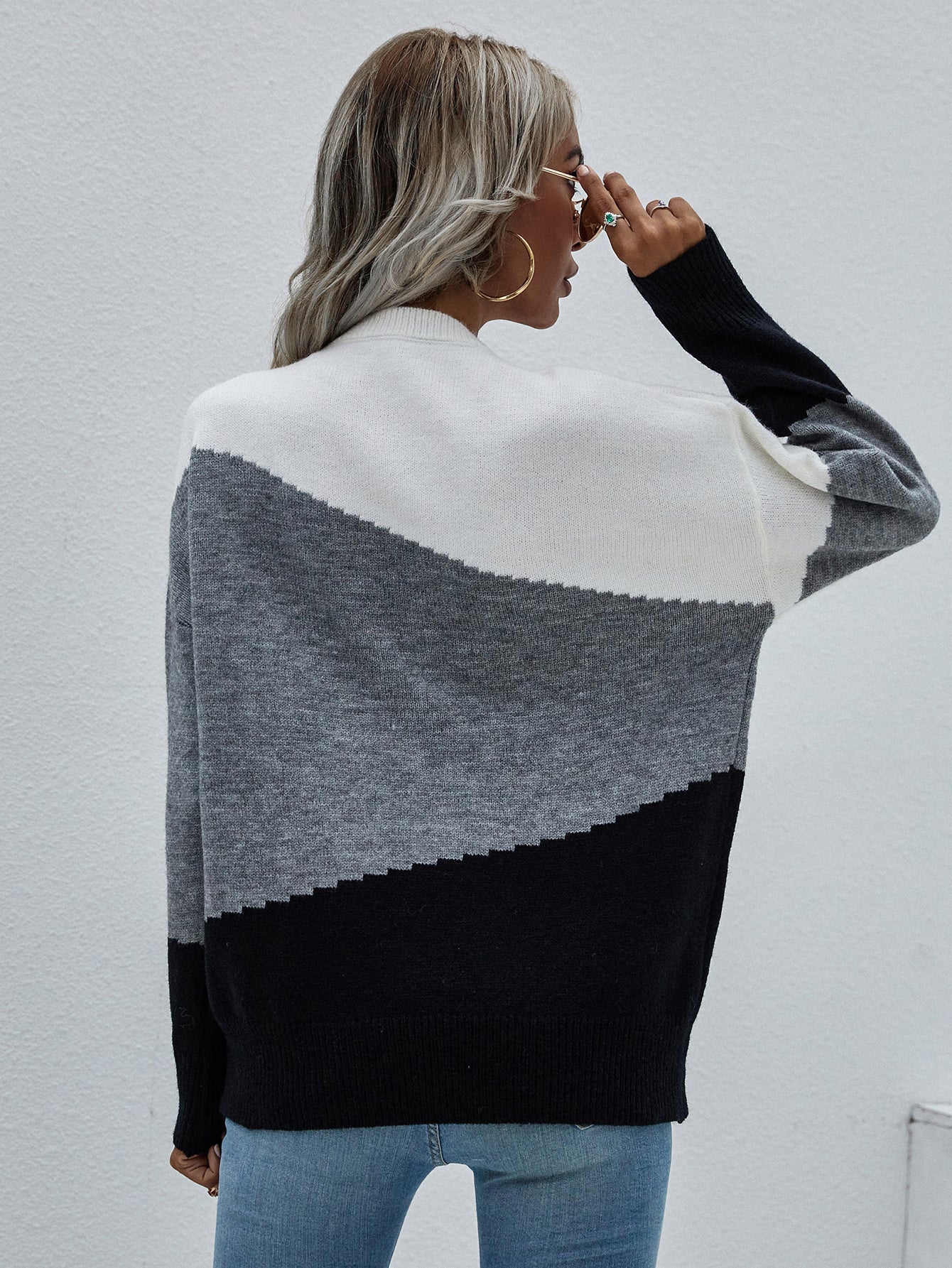 Calistally | ELMA Knit Jumper - Grey Block