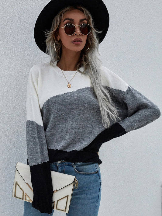 Calistally | ELMA Knit Jumper - Grey Block