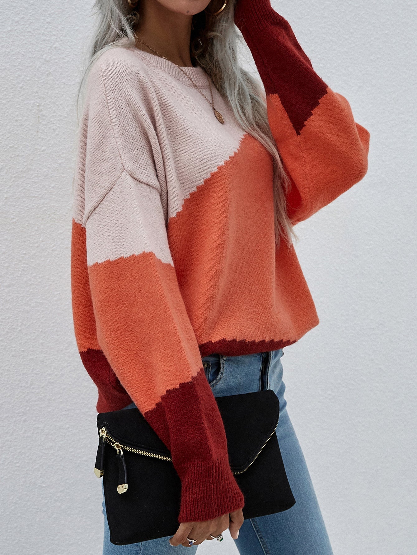 Calistally | ELMA Knit Jumper - Orange Block