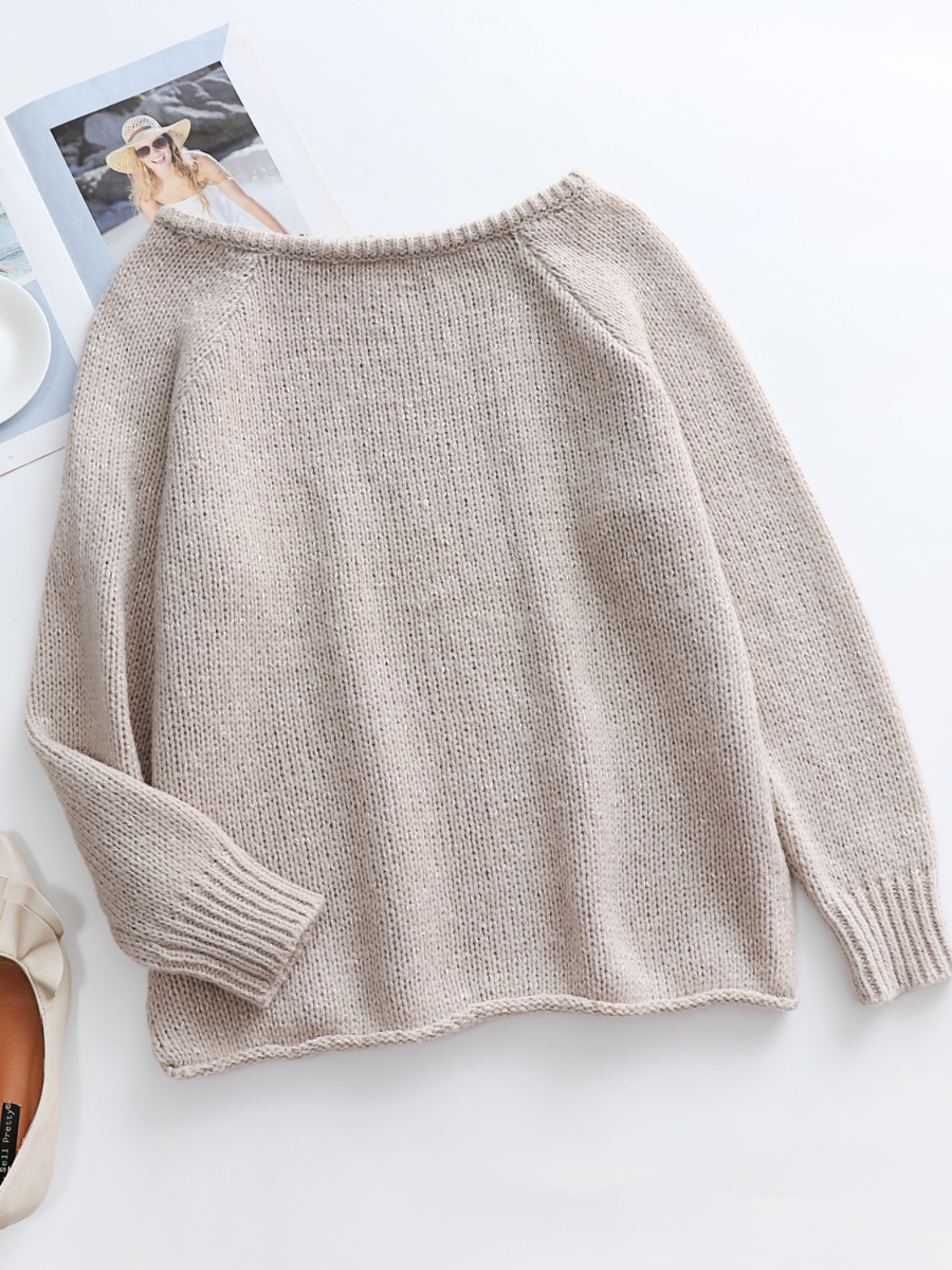 Calistally Doll | CHESTERFIELD Apricot Oversized Collar Knit Sweater
