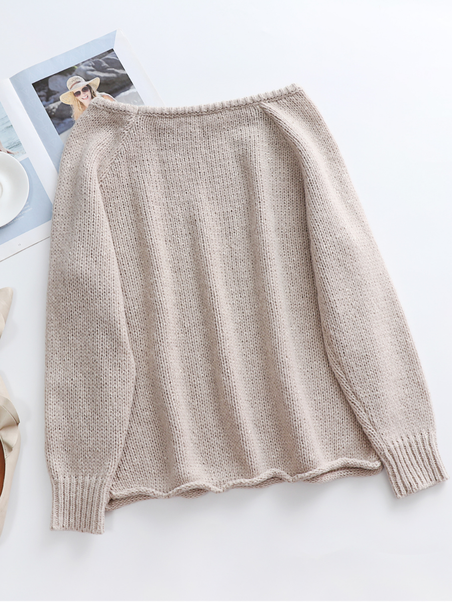 Calistally Doll | CHESTERFIELD Apricot Oversized Collar Knit Sweater