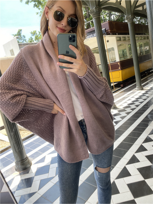 Calistally | Mauve Batwing Easy On Cardigan