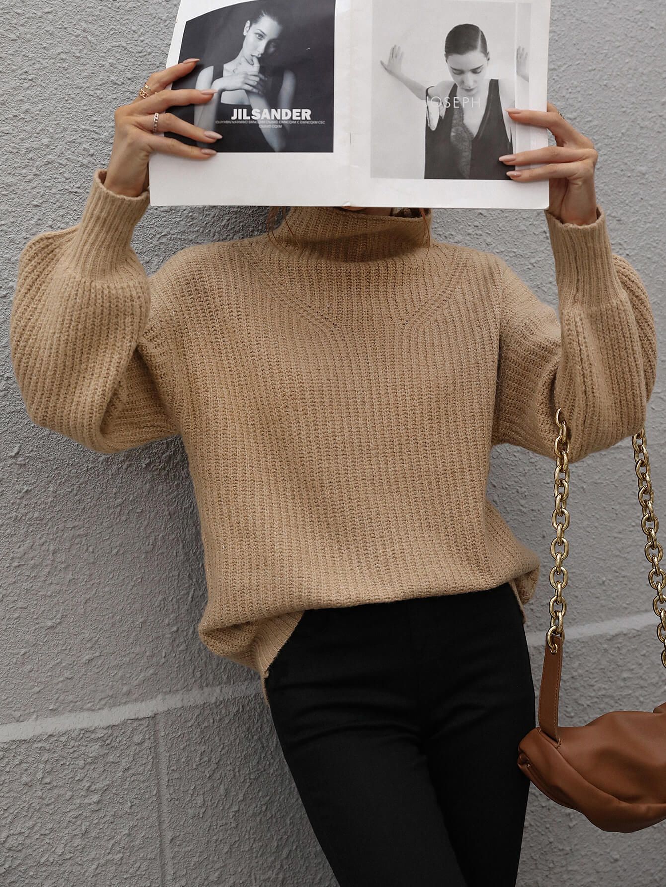 CHESTER KNIT JUMPER - MOCHA
