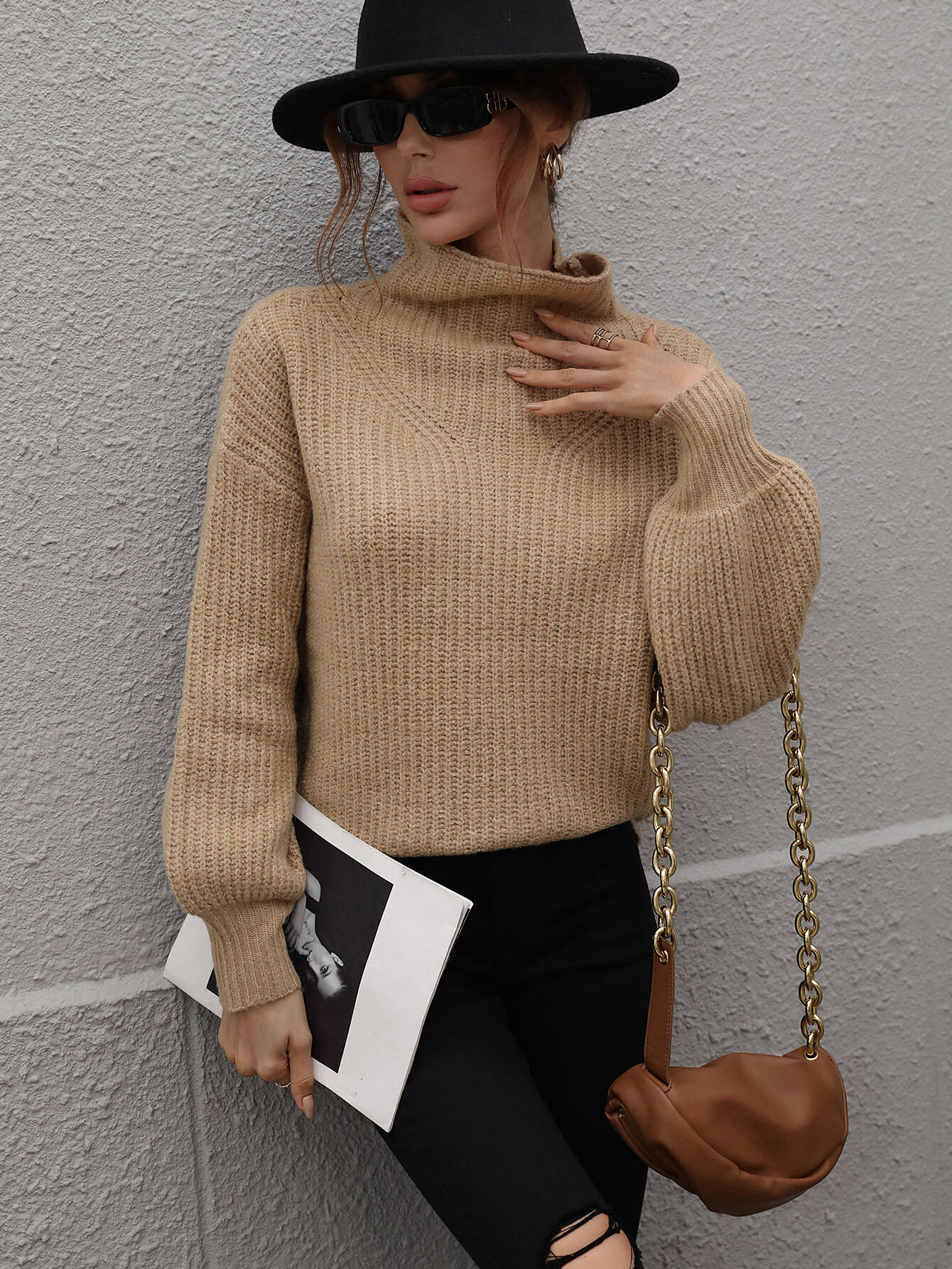 CHESTER KNIT JUMPER - MOCHA