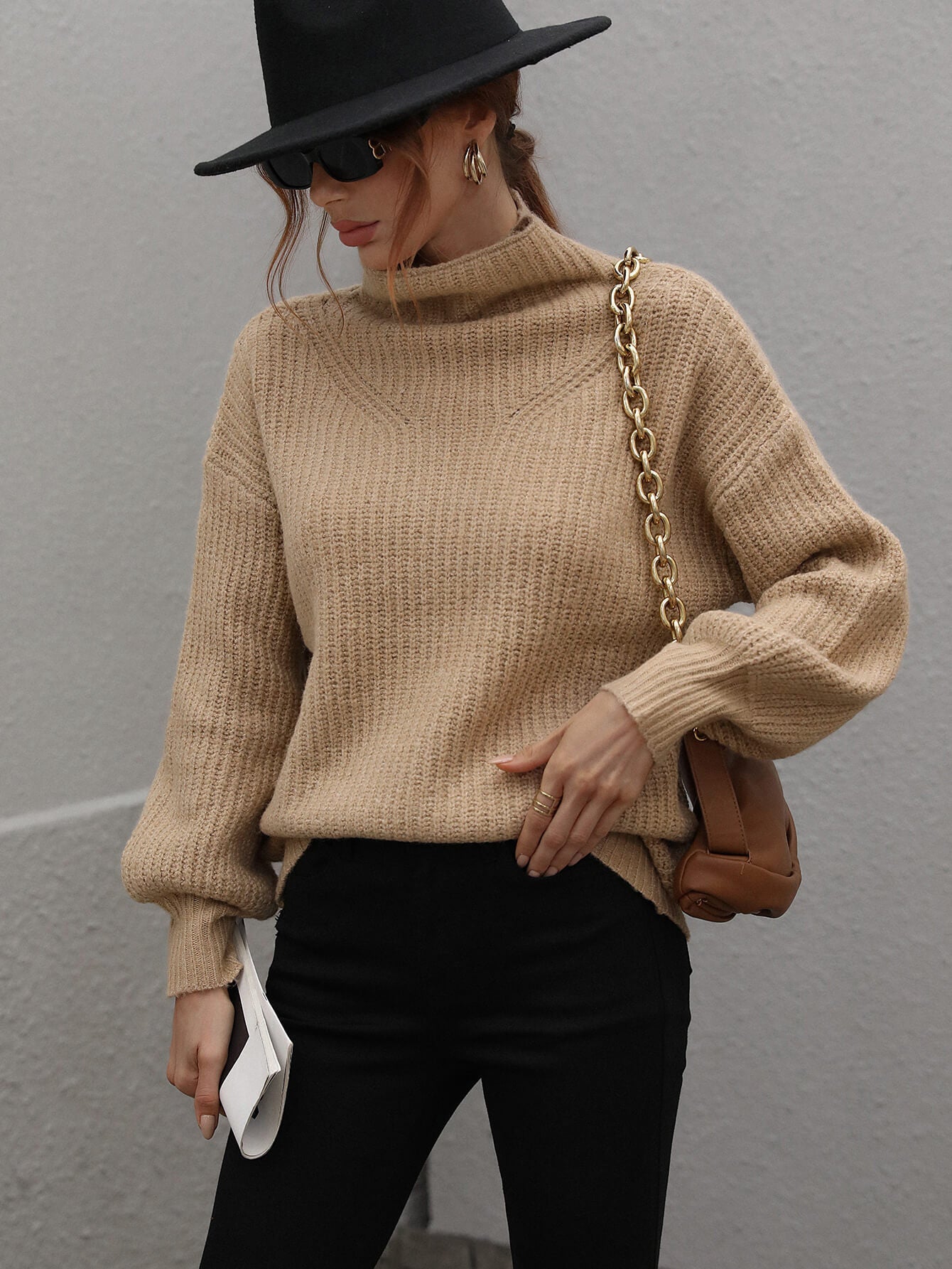 CHESTER KNIT JUMPER - MOCHA
