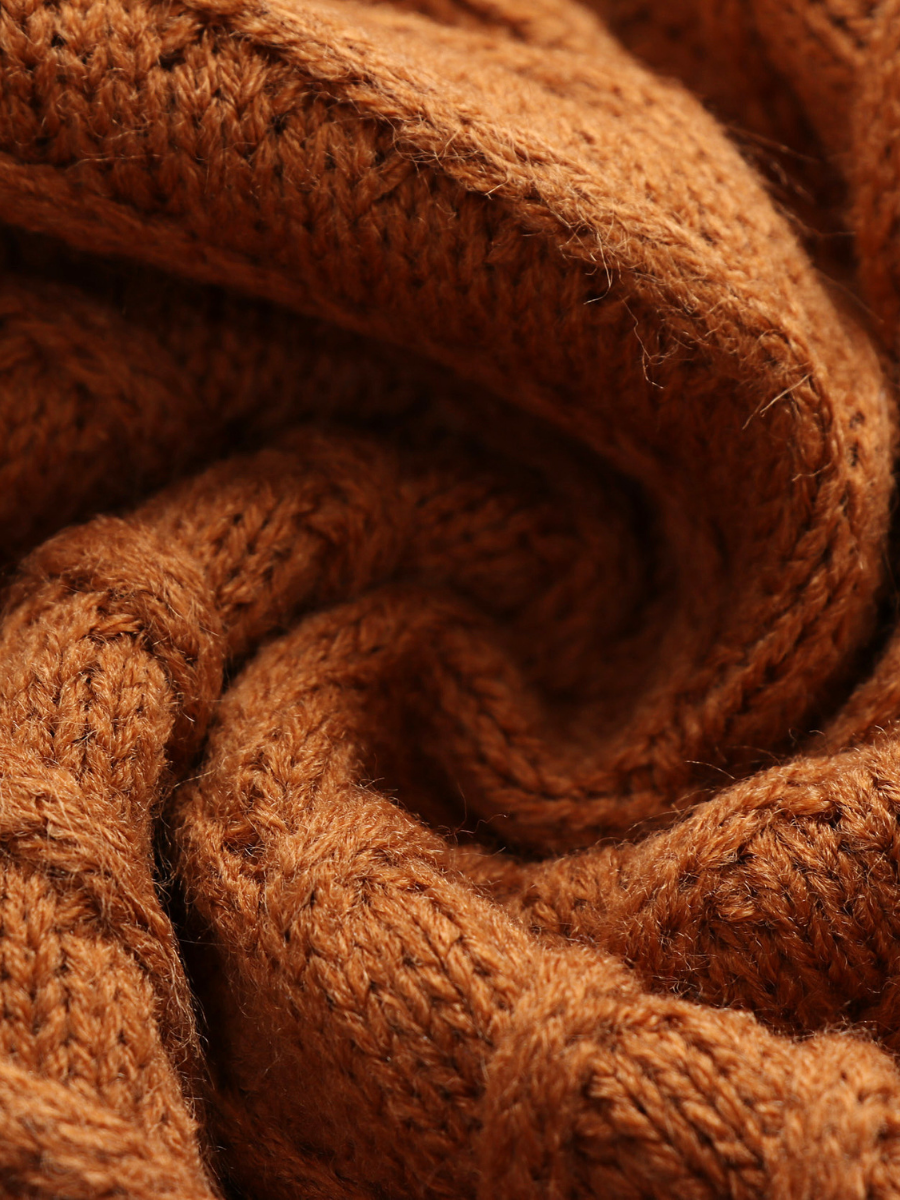 Calistally | Persimmon Shoulder Cut-Out Knit Sweater