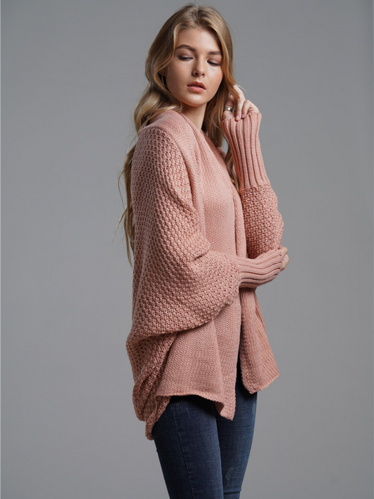 Calistally | Pink Batwing Loose Fit Cardigan