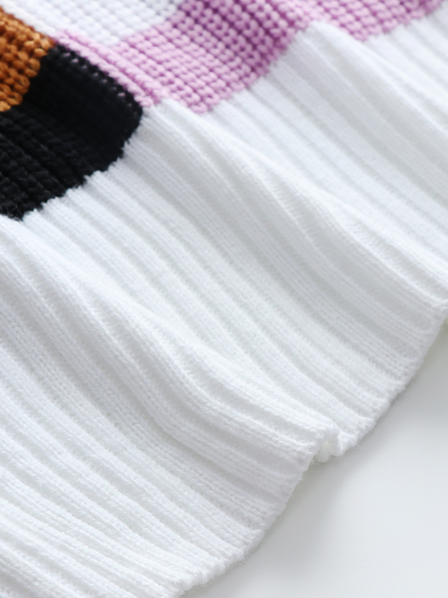 Calistally | ROBERTA Stripe Block Color Knit Top
