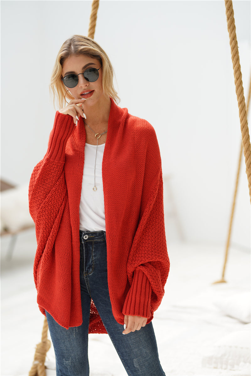 Calistally | Red Batwing Easy On Cardigan