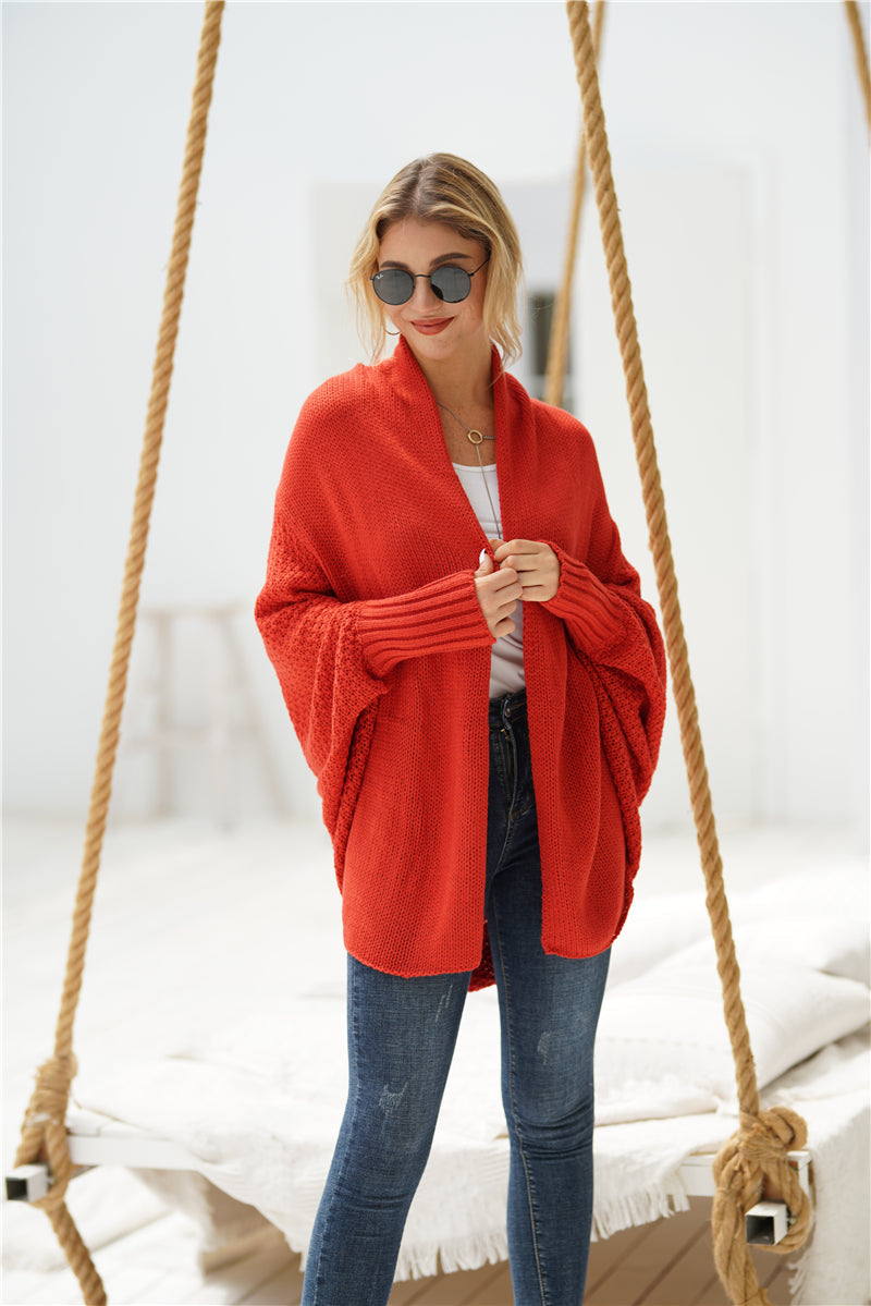 Calistally | Red Batwing Easy On Cardigan