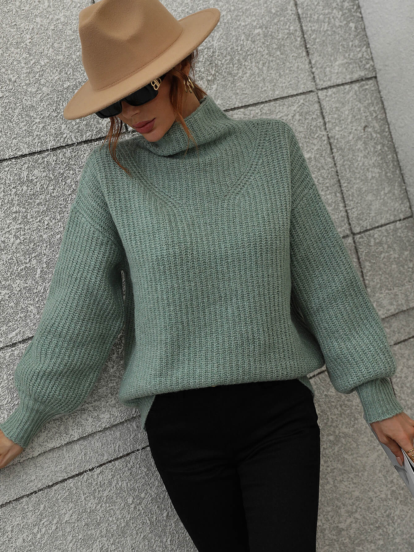 CHESTER KNIT JUMPER - SAGE