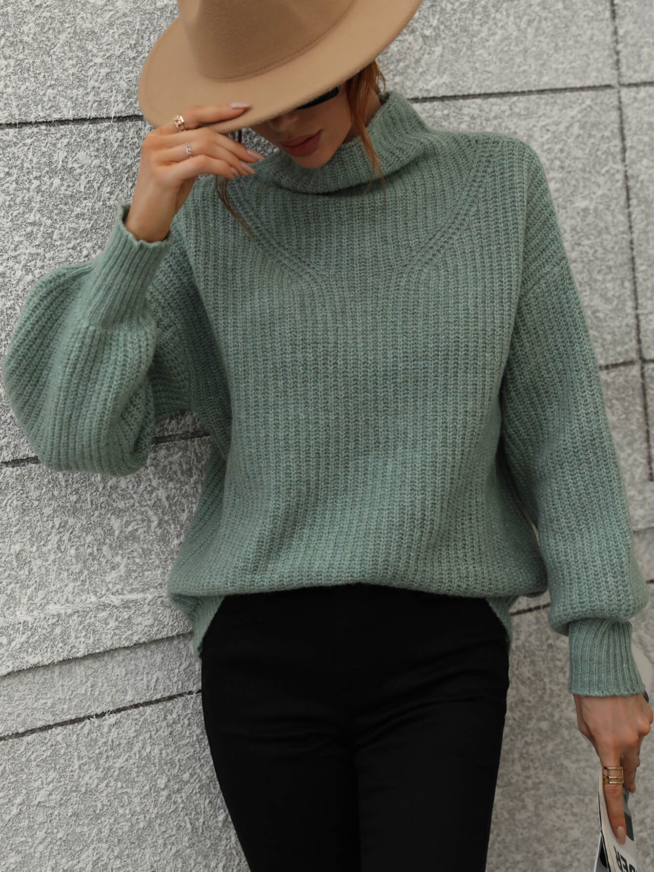 CHESTER KNIT JUMPER - SAGE