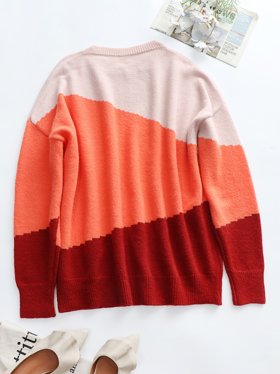 Calistally | ELMA Knit Jumper - Orange Block