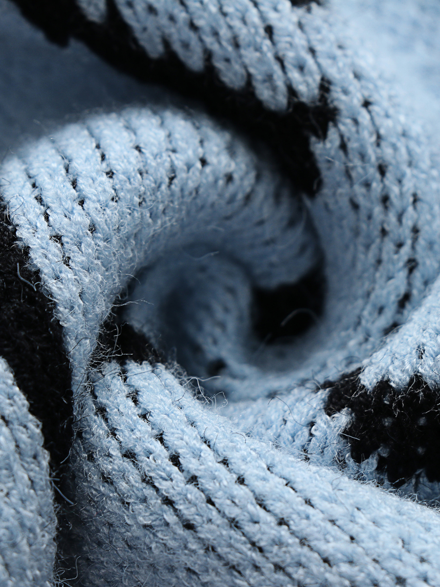 Calistally Doll | Blue Smiley Polar Bear Knit Sweater Dress