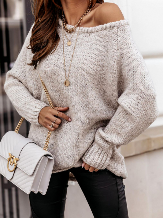 Calistally Doll | CHESTERFIELD Apricot Oversized Collar Knit Sweater