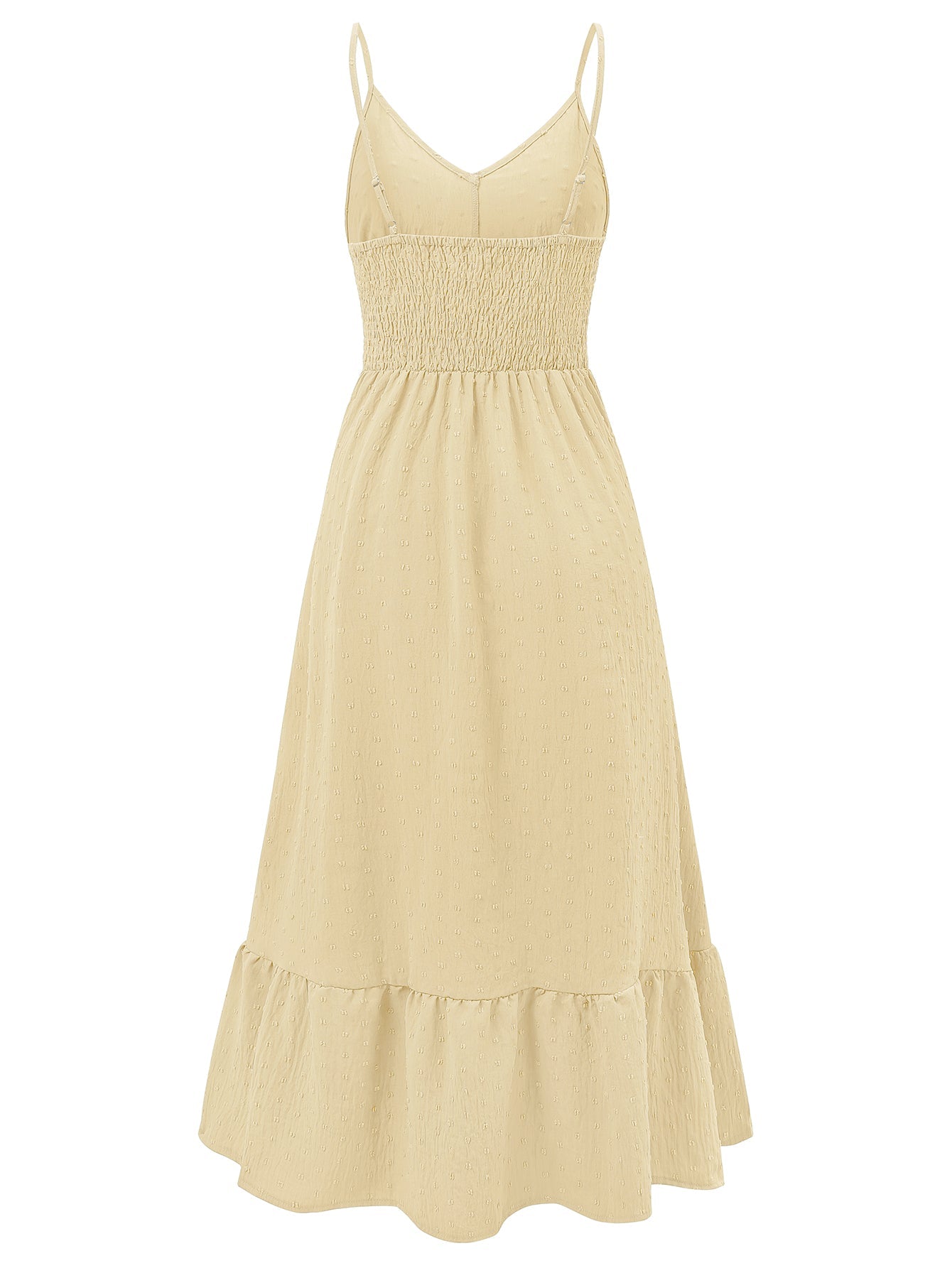 Clementina Crochet Waist Midi Dress - Apricot