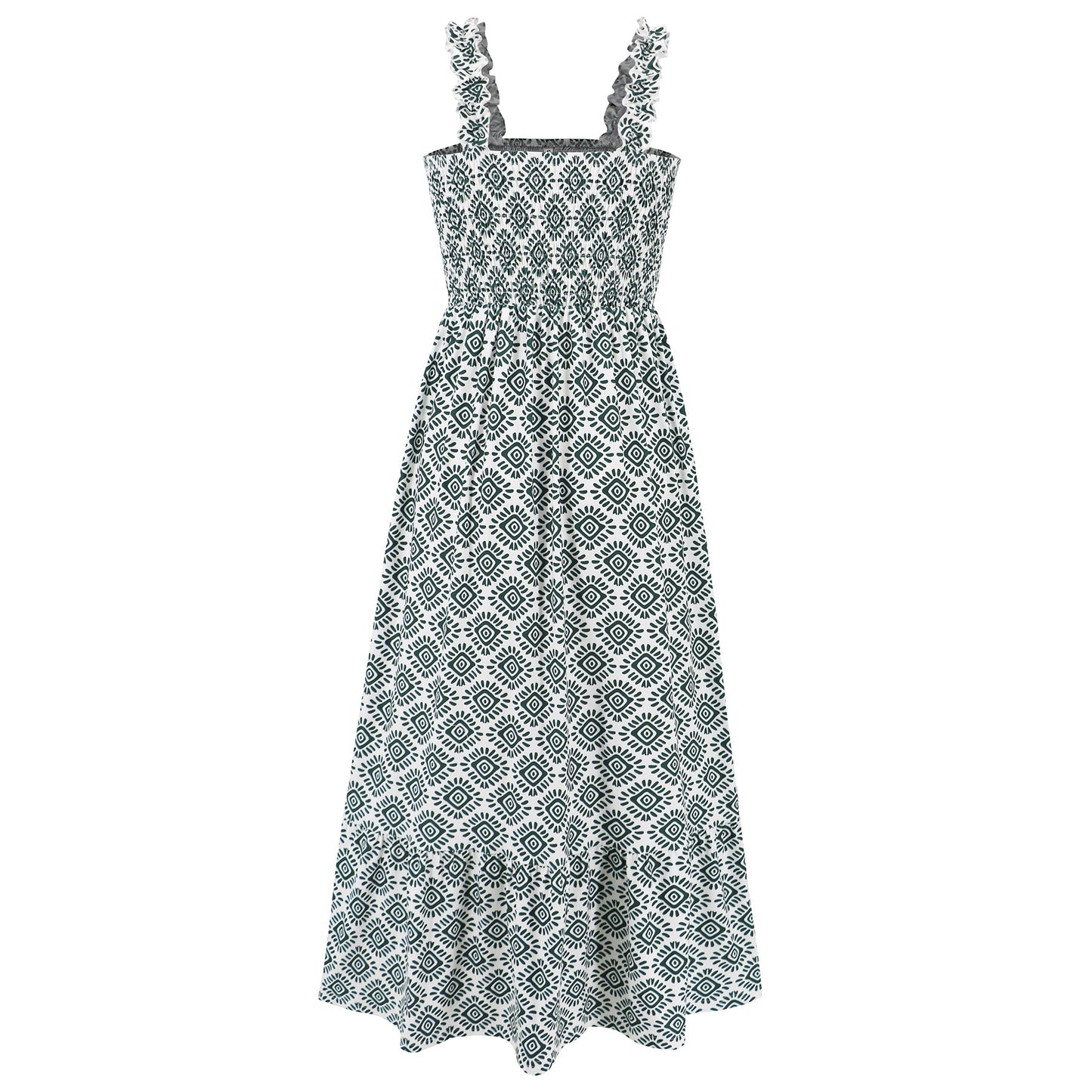 Rylee Strappy Printed Maxi Dress - Basil