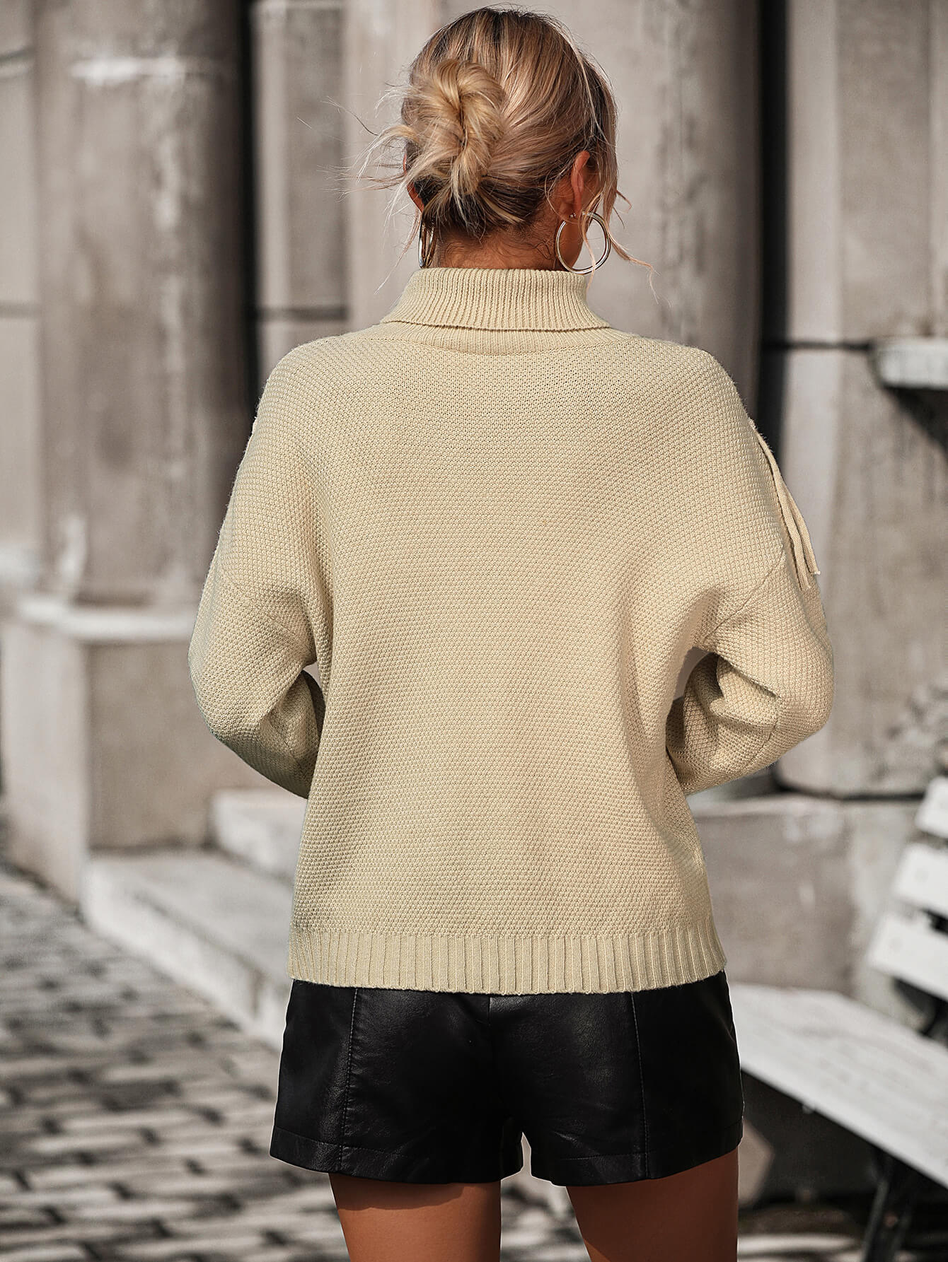 Autumn Breeze Fringe Trim Sweater - Beige