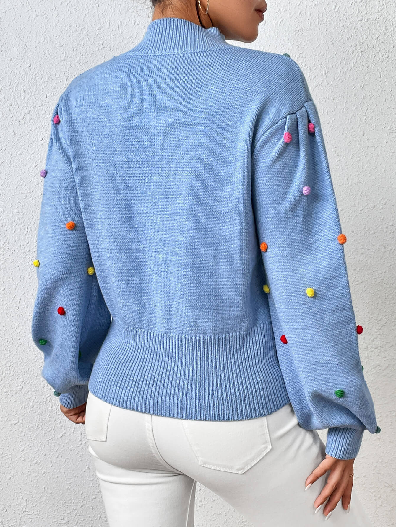 Celestial Multi Popcorn Applique Sweater - Blue