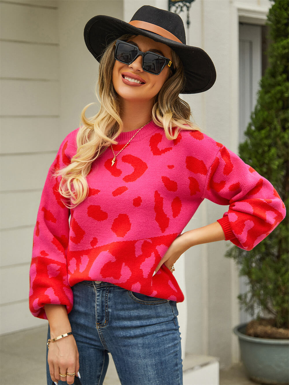Chilly Days Textured Sweater - Fuchsia