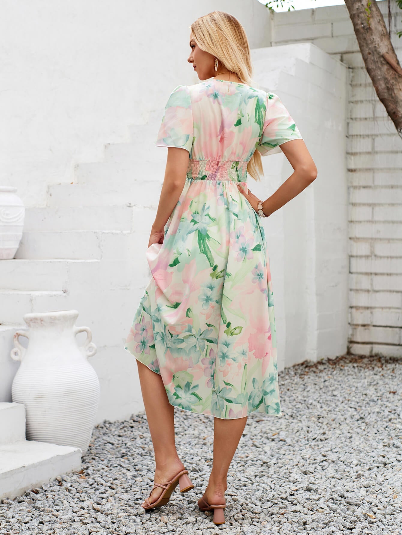 Gemma Floral Midi Dress - Green