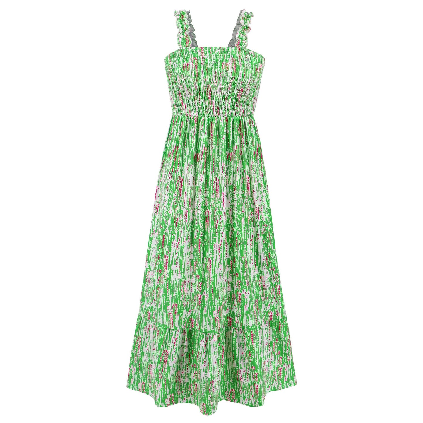 Rylee Strappy Printed Maxi Dress - Green
