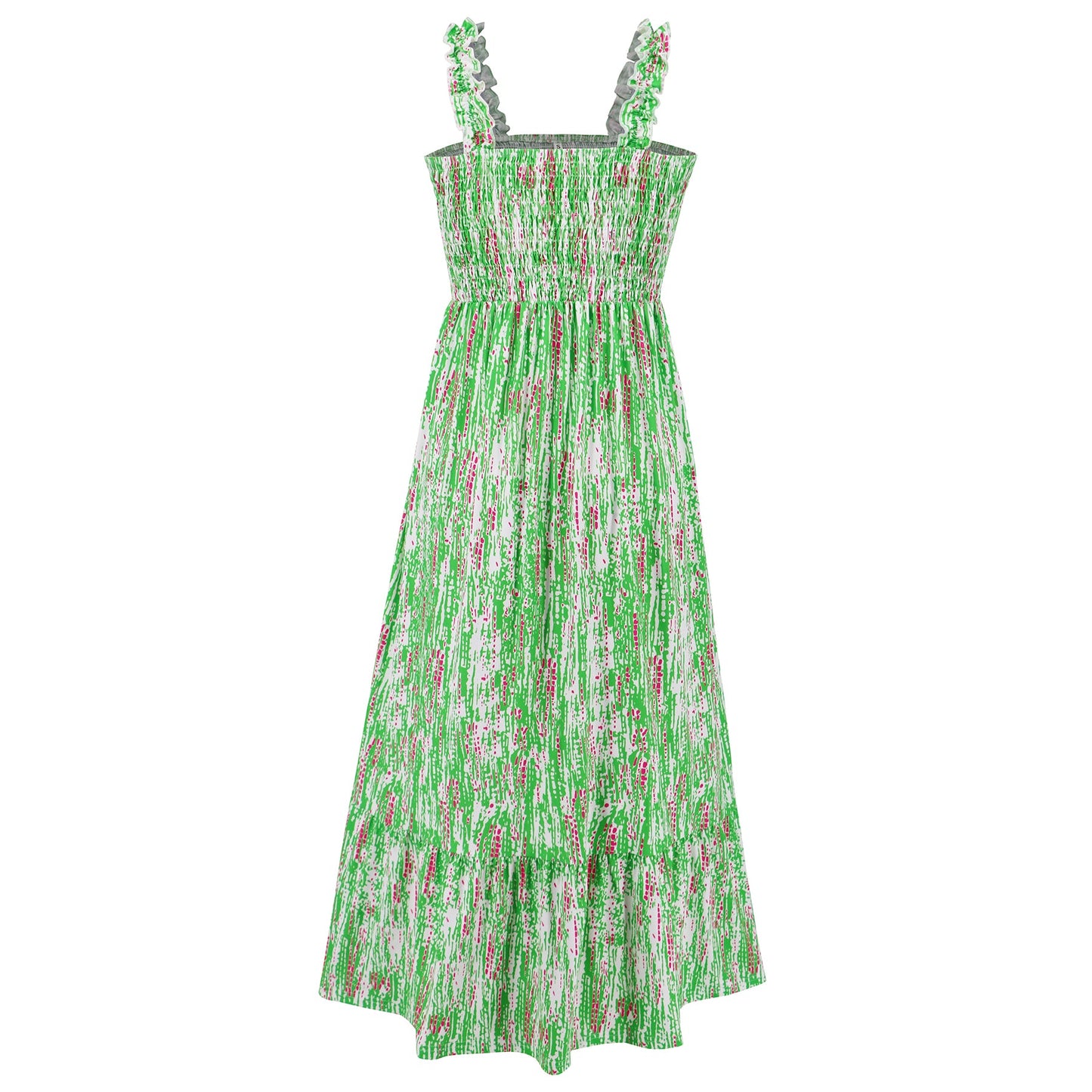 Rylee Strappy Printed Maxi Dress - Green