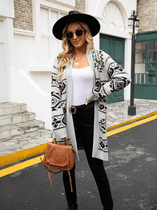 Kinglsey Open Front Knit Cardigan - Grey