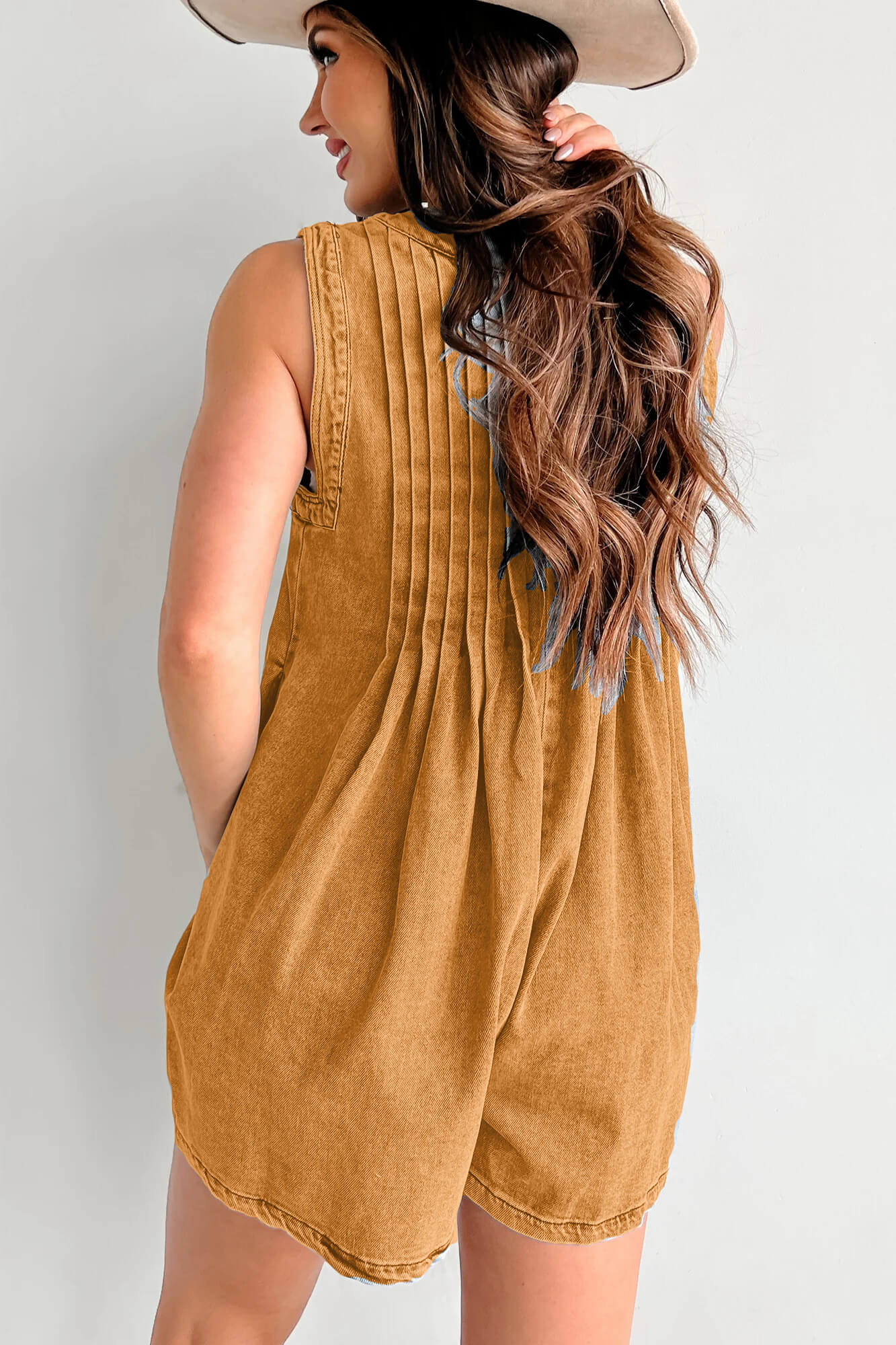 Texas Babydoll Denim Mini Dress - Mustard