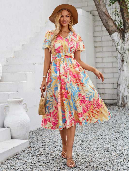 Gemma Floral Midi Dress - Pink