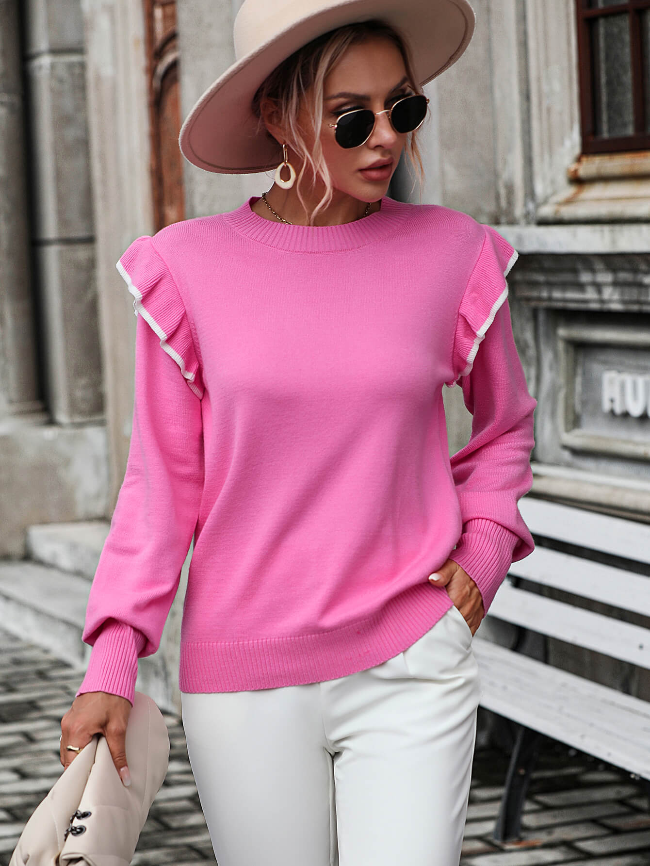 Nonnie Knit Pullover Sweater - Pink