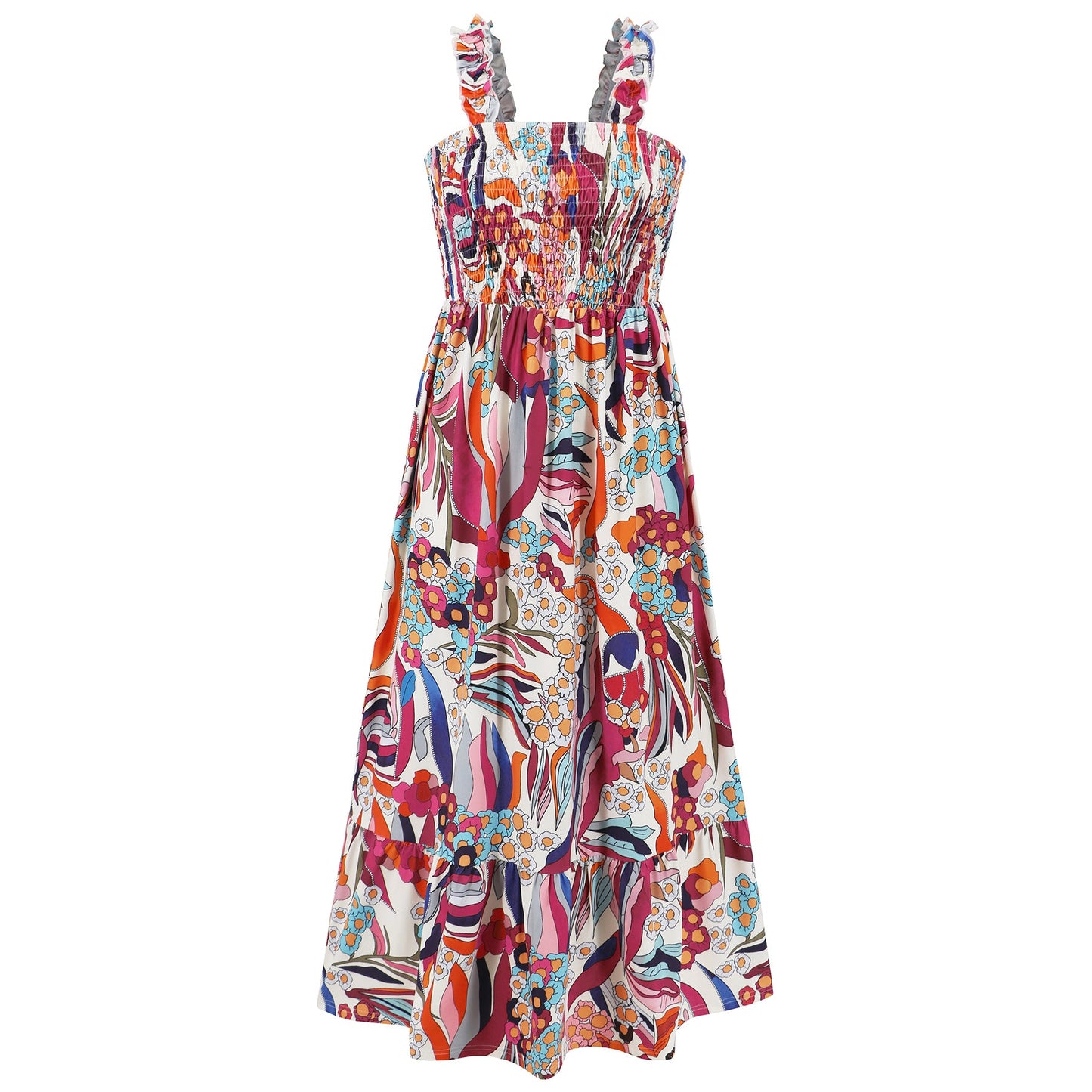 Rylee Strappy Printed Maxi Dress - Pink