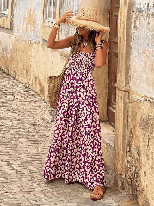 Rylee Strappy Printed Maxi Dress - Purple