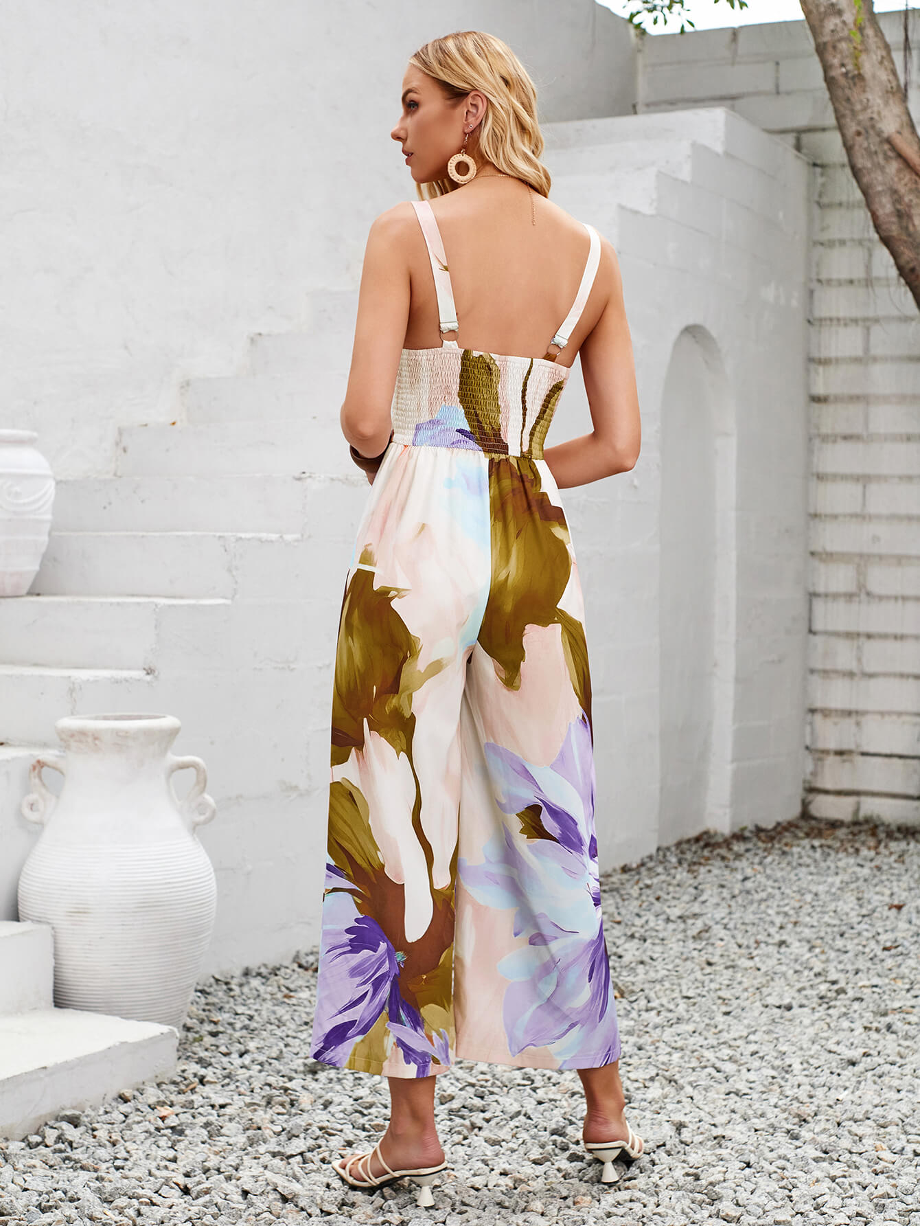 Tropical Bliss Floral Jumpsuit - Purple