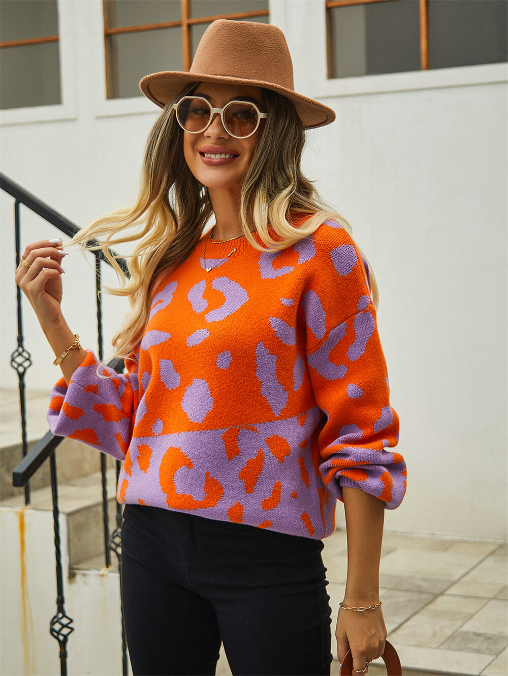 Chilly Days Textured Sweater - Purple